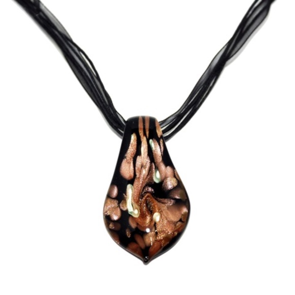 Fragmenta Caramel Sparkle Glass Jewelry Set (Necklace & Earrings) - Picture 4 of 4